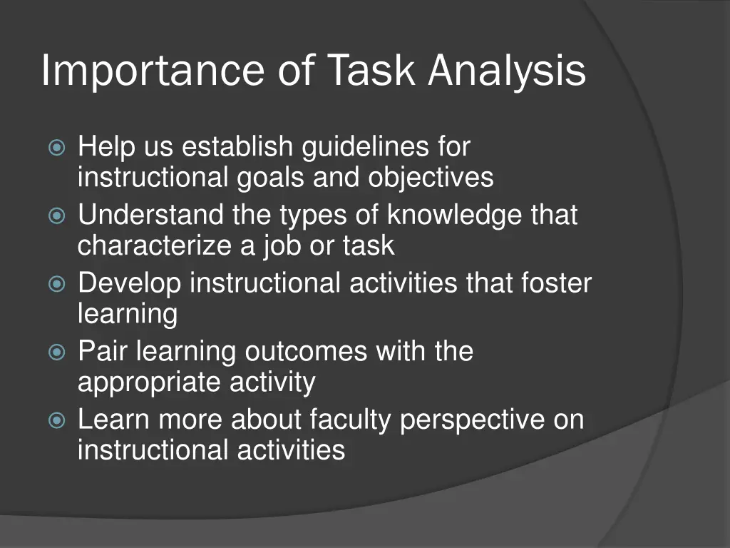 importance of task analysis