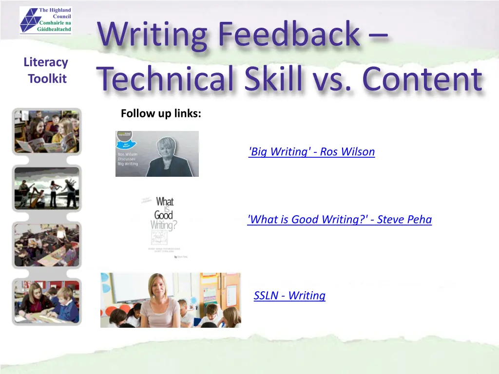 writing feedback technical skill vs content 11