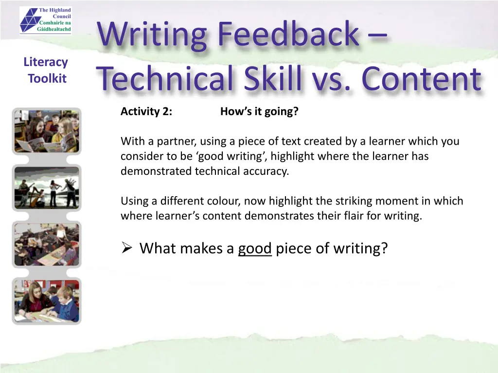 writing feedback technical skill vs content 4