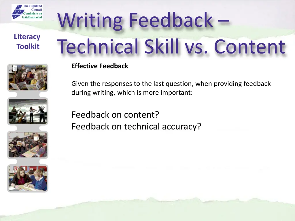 writing feedback technical skill vs content 5