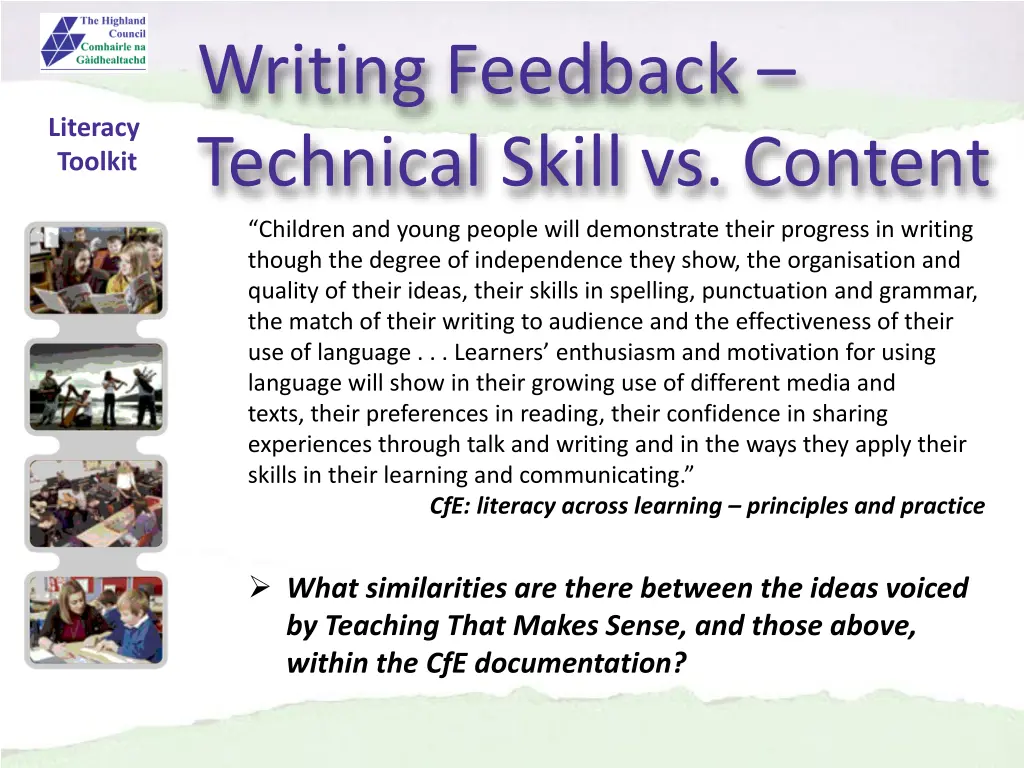 writing feedback technical skill vs content 7