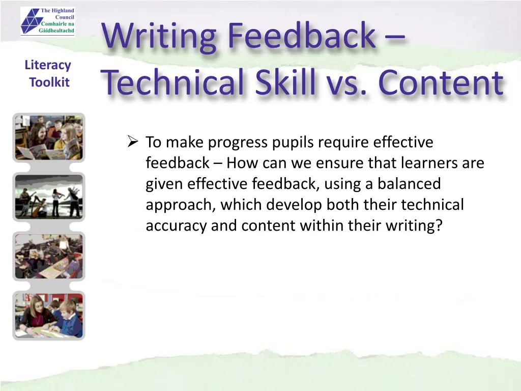 writing feedback technical skill vs content 8