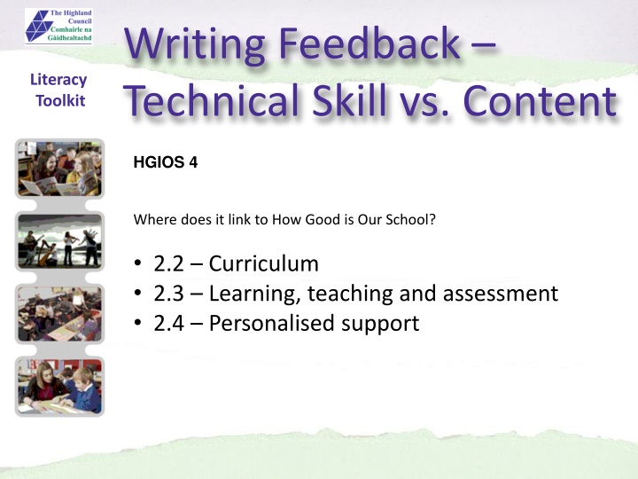 writing feedback technical skill vs content