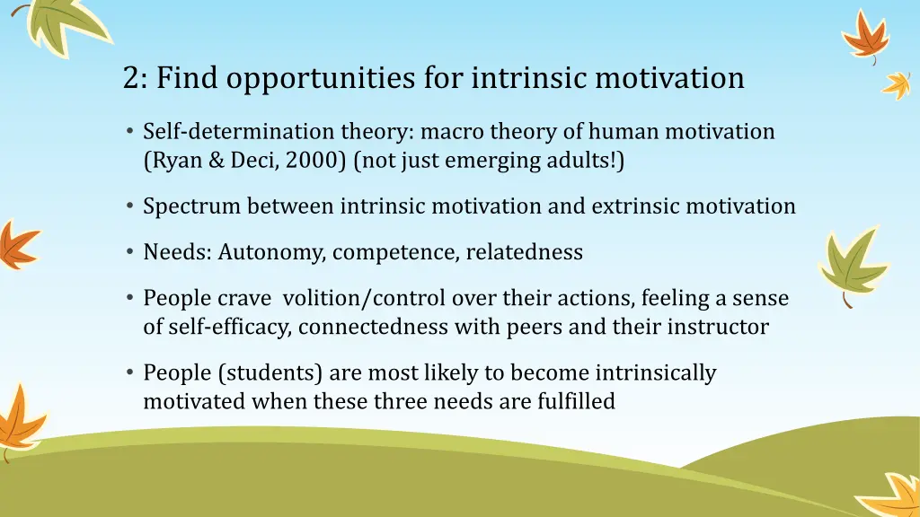 2 find opportunities for intrinsic motivation