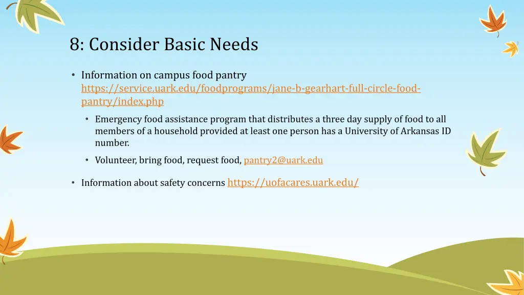 8 consider basic needs 1