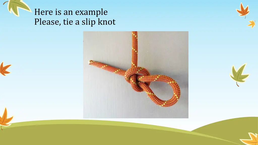 here is an example please tie a slip knot