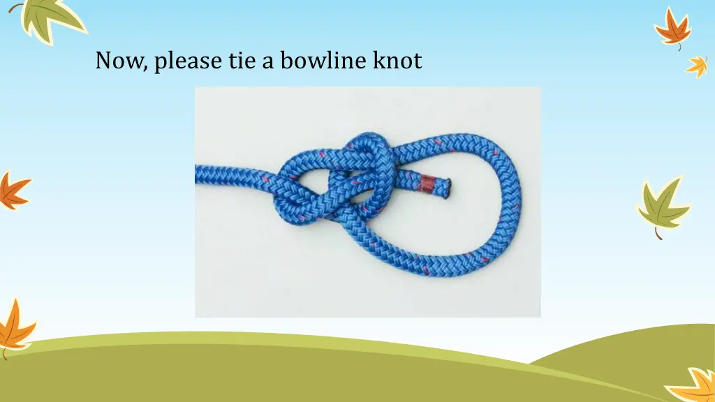 now please tie a bowline knot