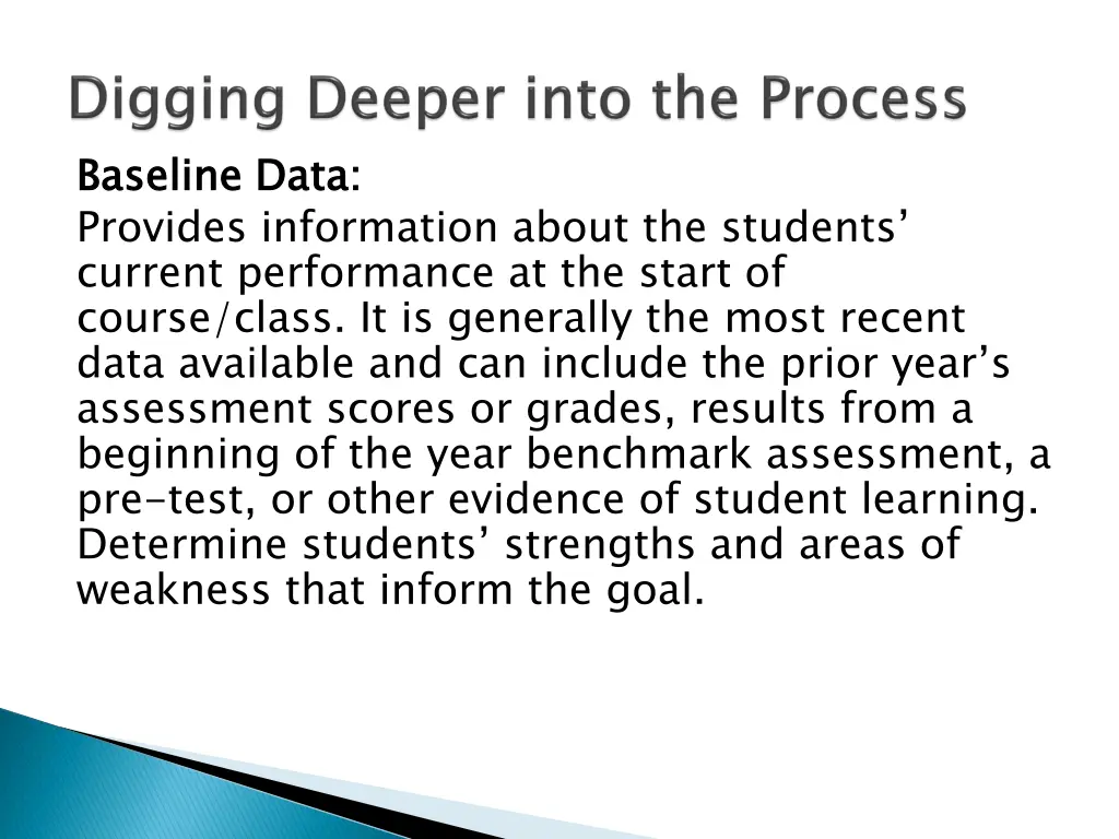 baseline data provides information about