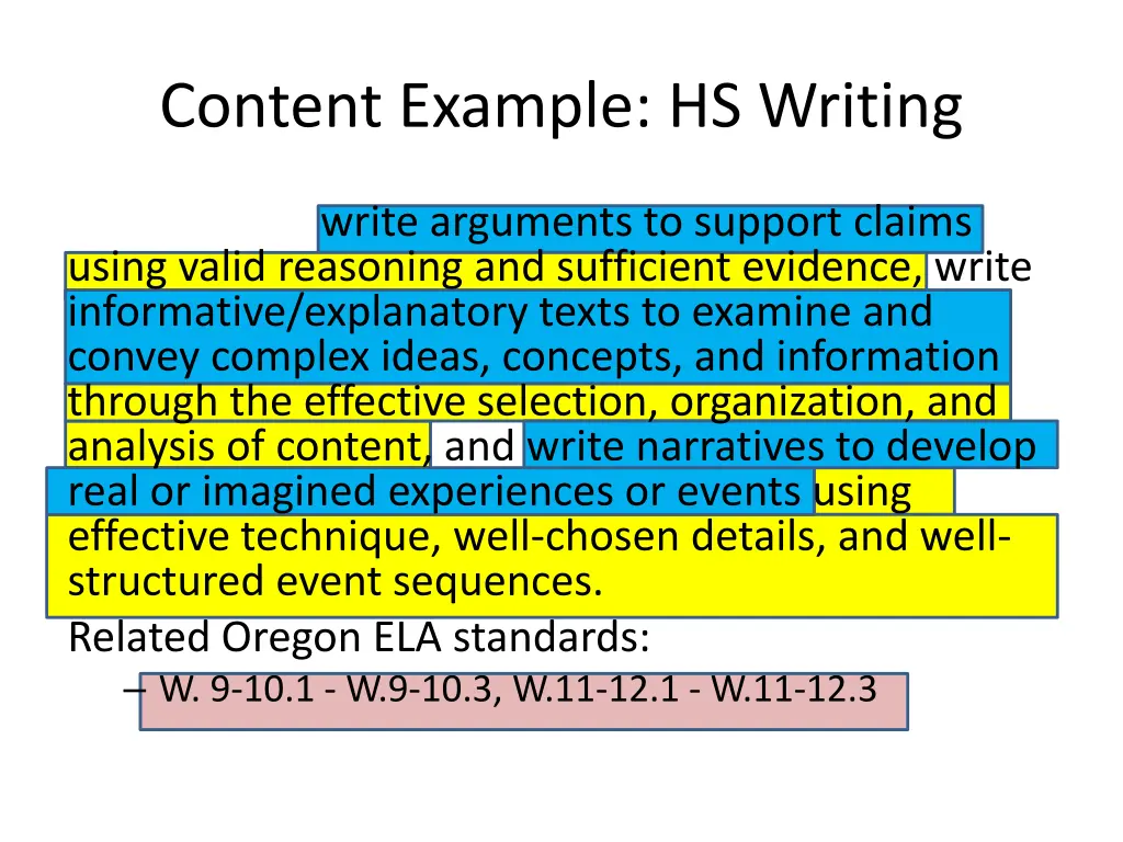 content example hs writing