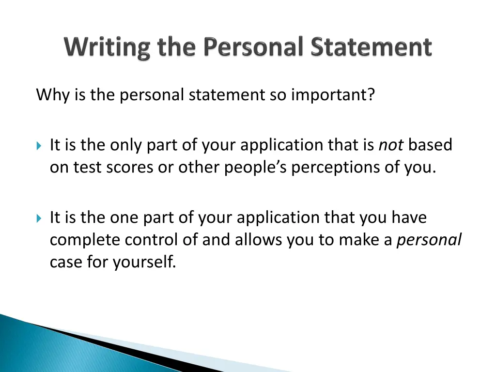 why is the personal statement so important