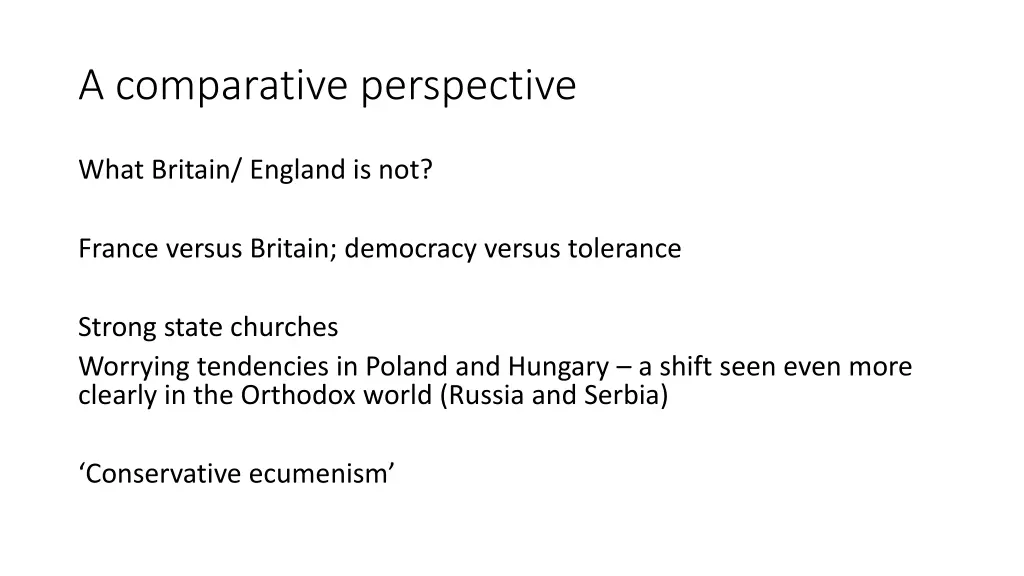 a comparative perspective