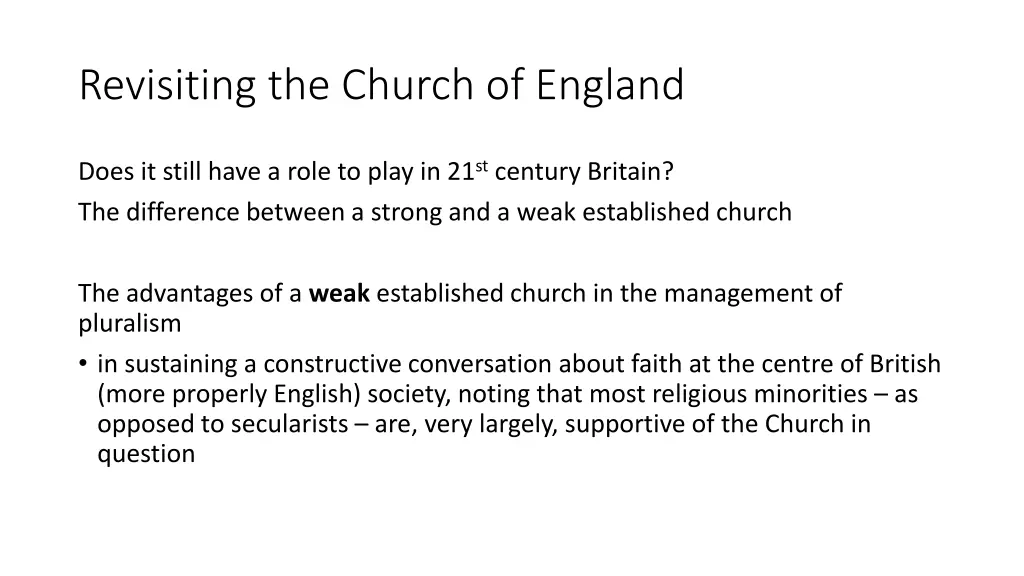 revisiting the church of england