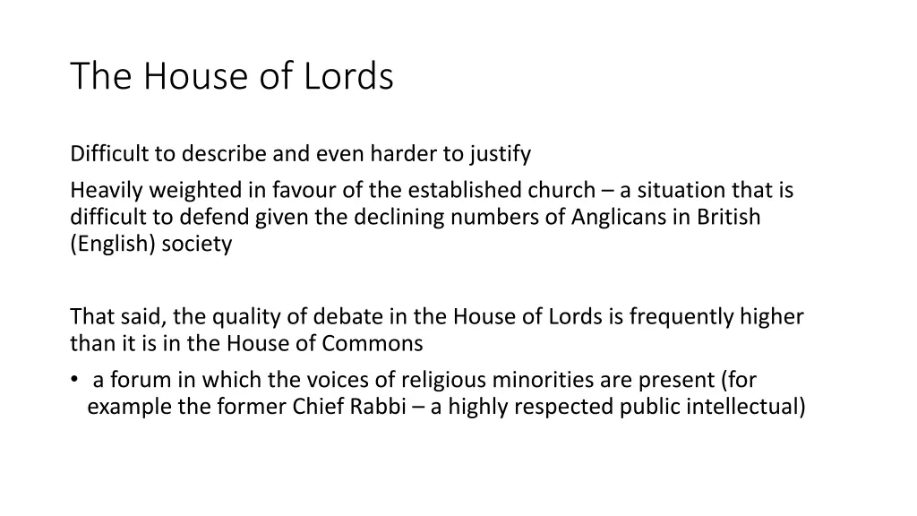 the house of lords