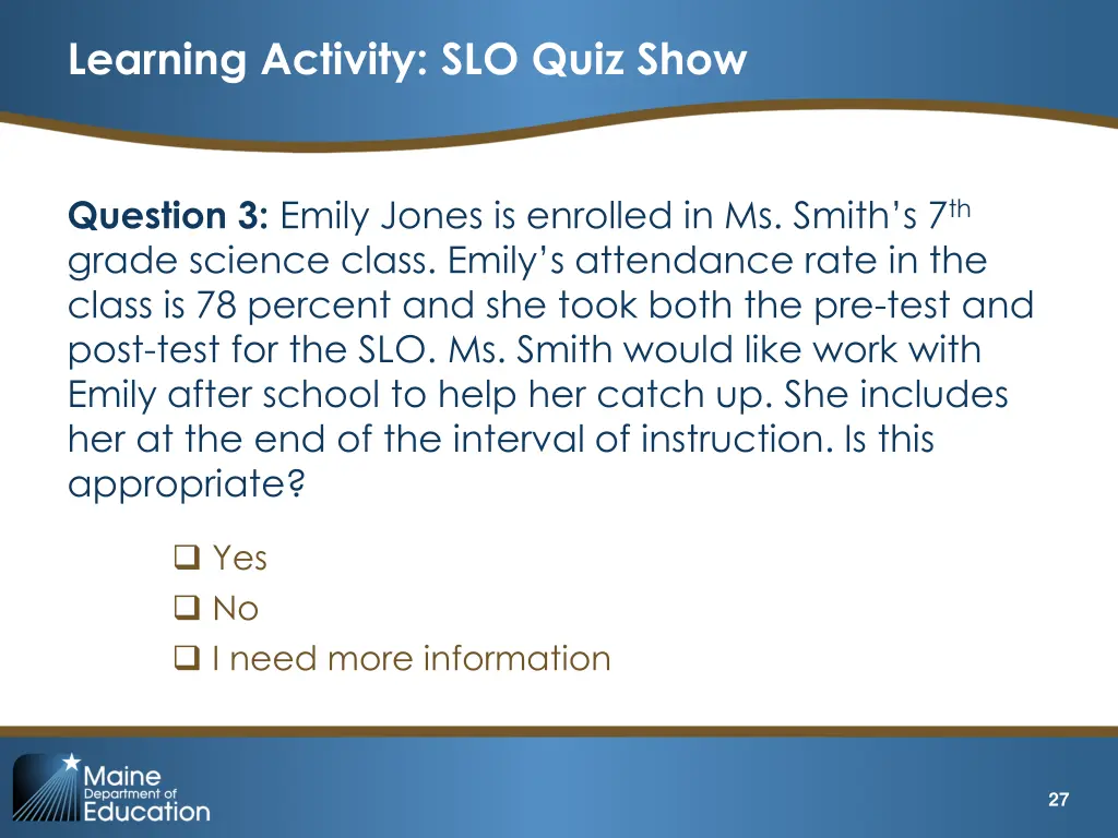 learning activity slo quiz show 3