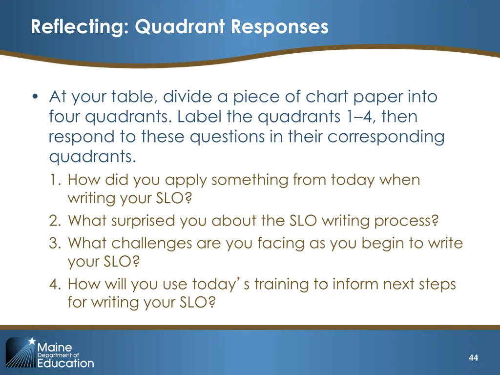 reflecting quadrant responses