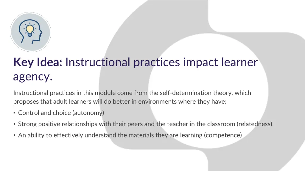 key idea instructional practices impact learner