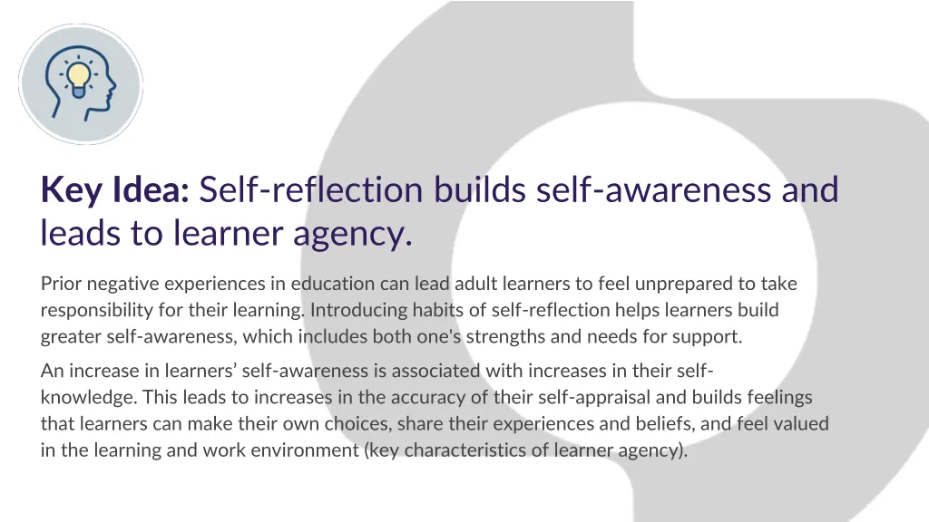 key idea self reflection builds self awareness