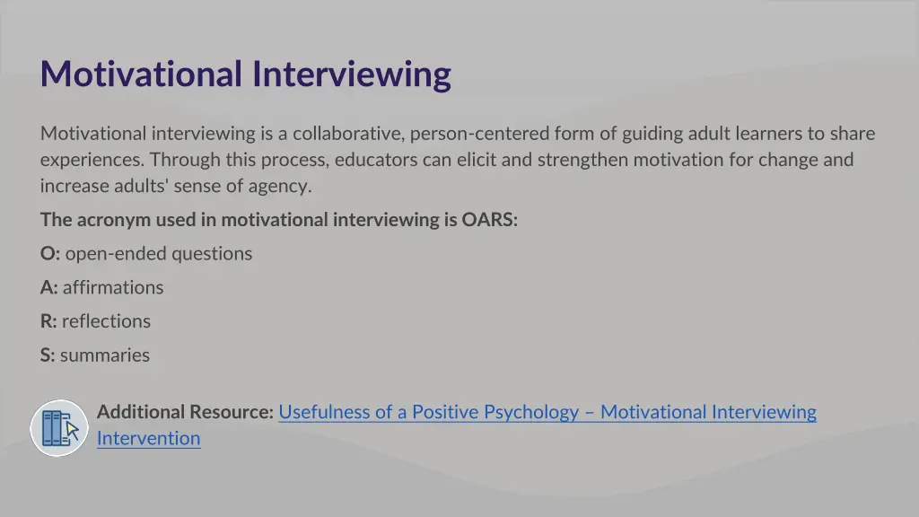 motivational interviewing