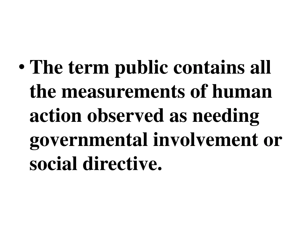 the term public contains all the measurements