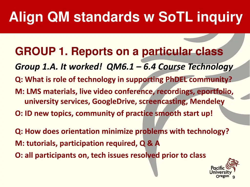 align qm standards w sotl inquiry 1