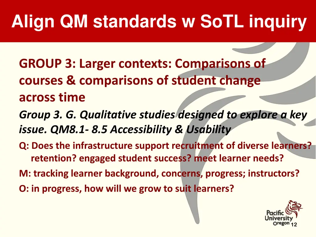 align qm standards w sotl inquiry 4