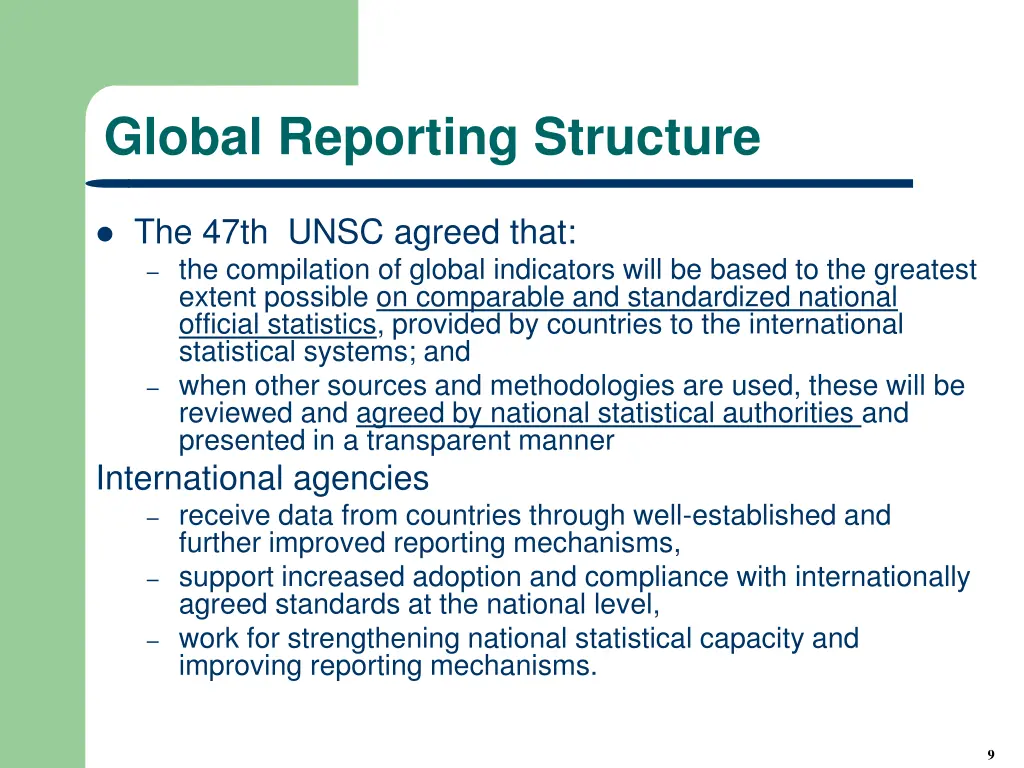 global reporting structure