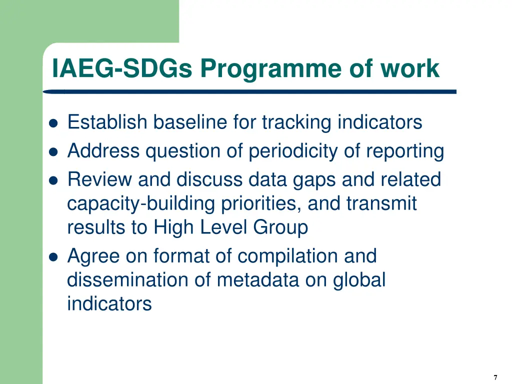 iaeg sdgs programme of work 2