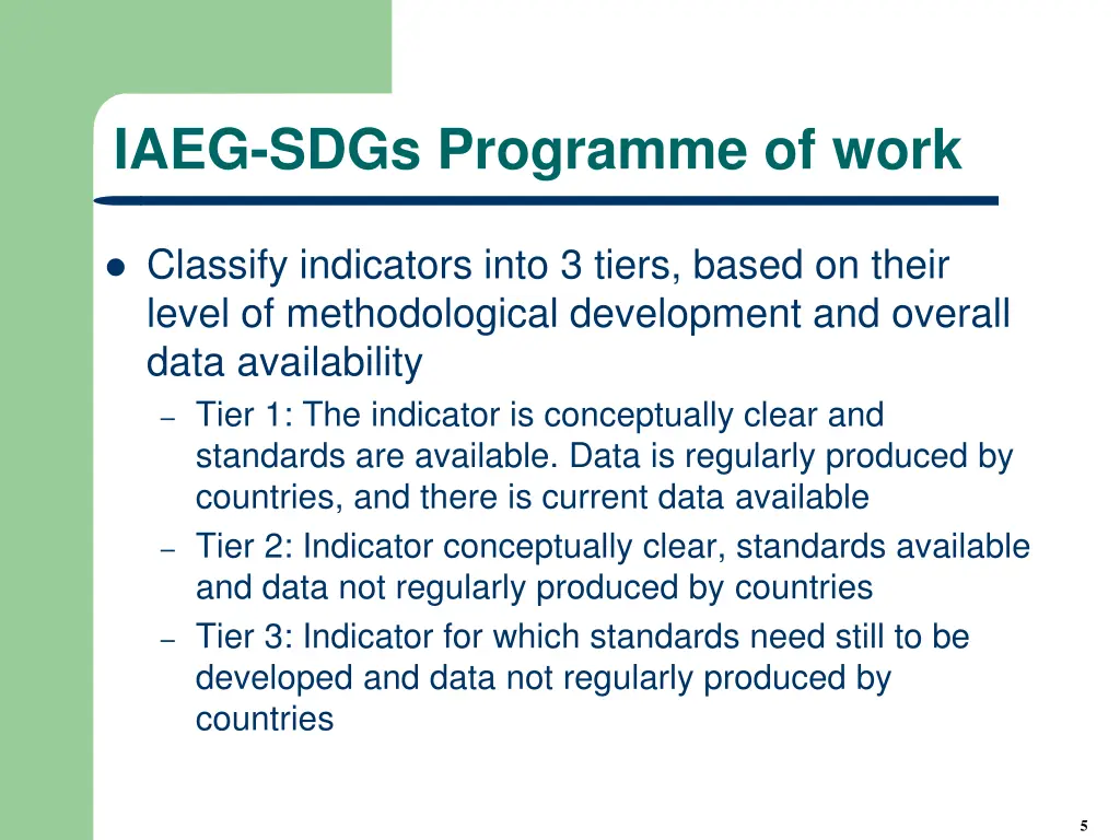 iaeg sdgs programme of work