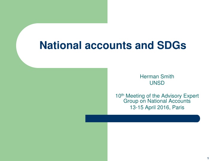 national accounts and sdgs