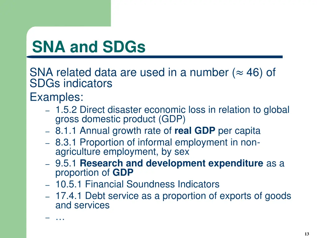 sna and sdgs