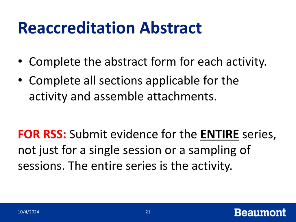 reaccreditation abstract