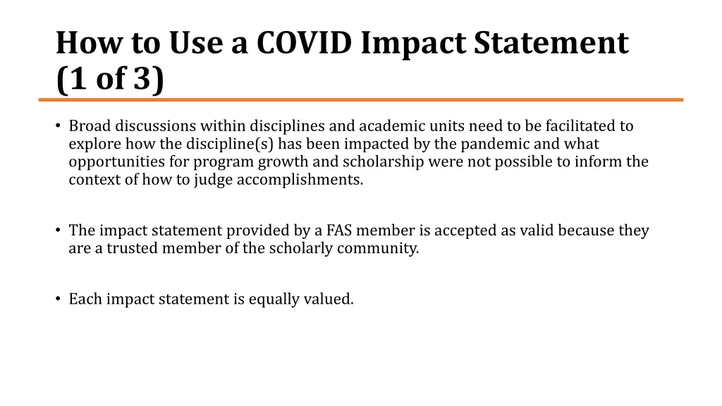 how to use a covid impact statement 1 of 3