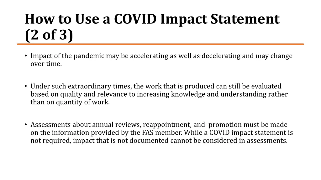 how to use a covid impact statement 2 of 3