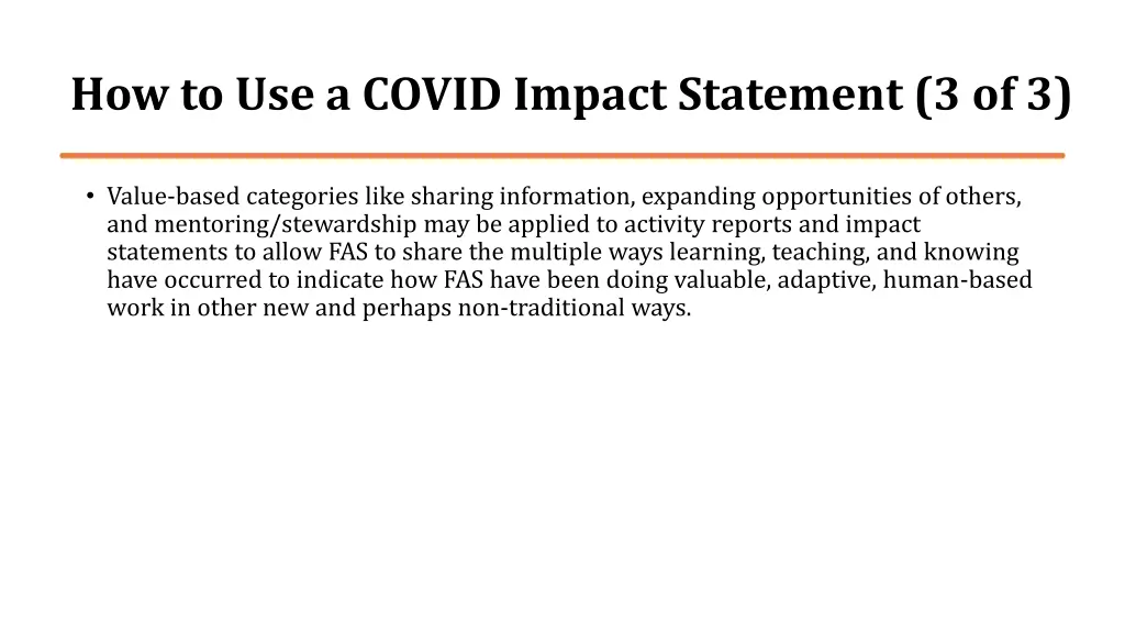 how to use a covid impact statement 3 of 3