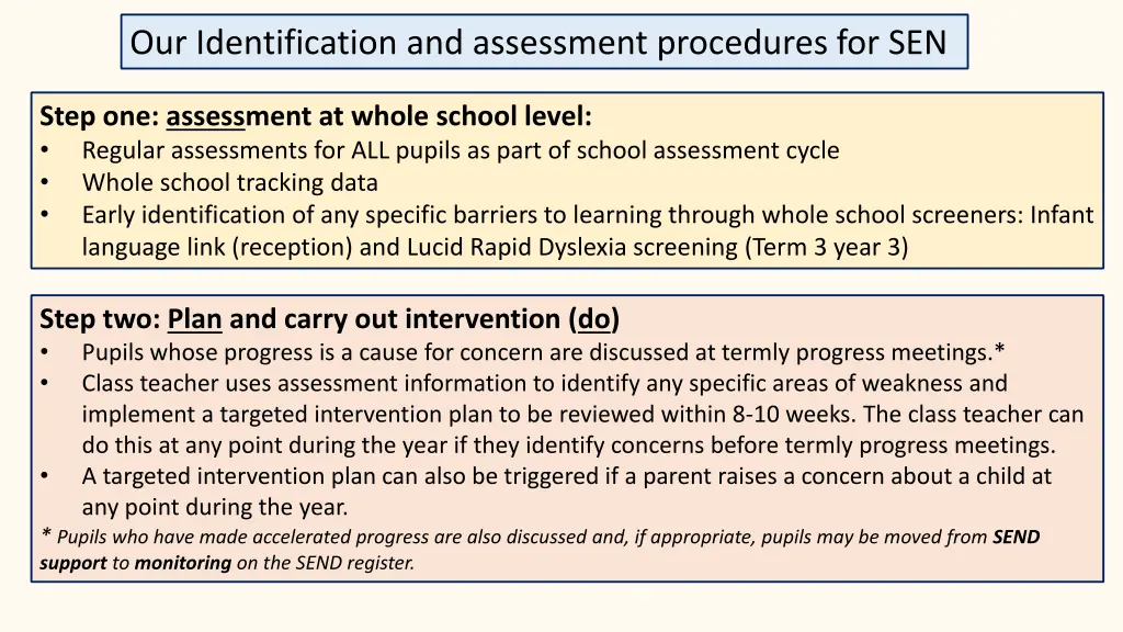 our identification and assessment procedures 1