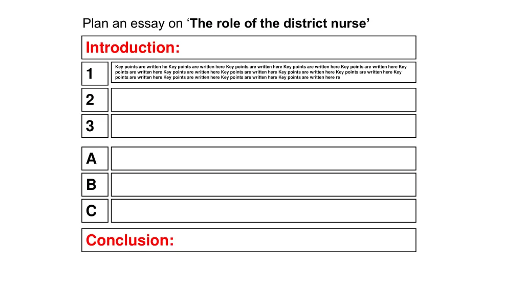 plan an essay on the role of the district nurse 1