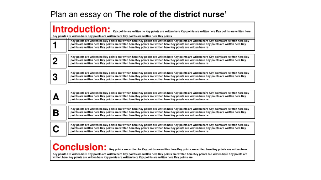 plan an essay on the role of the district nurse 8