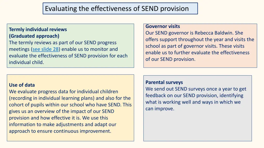 evaluating the effectiveness of send provision