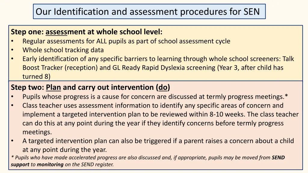 our identification and assessment procedures 1