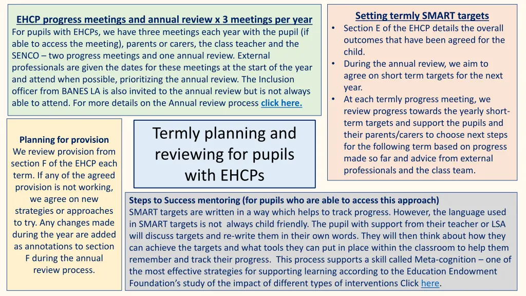 setting termly smart targets section