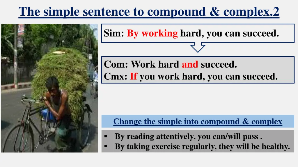 the simple sentence to compound complex 2