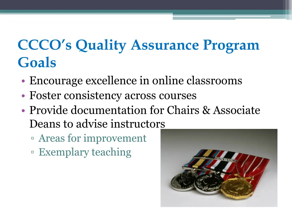 ccco s quality assurance program goals encourage