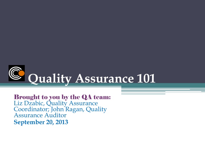 quality assurance 101