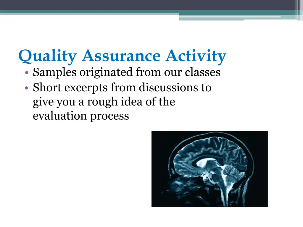 quality assurance activity