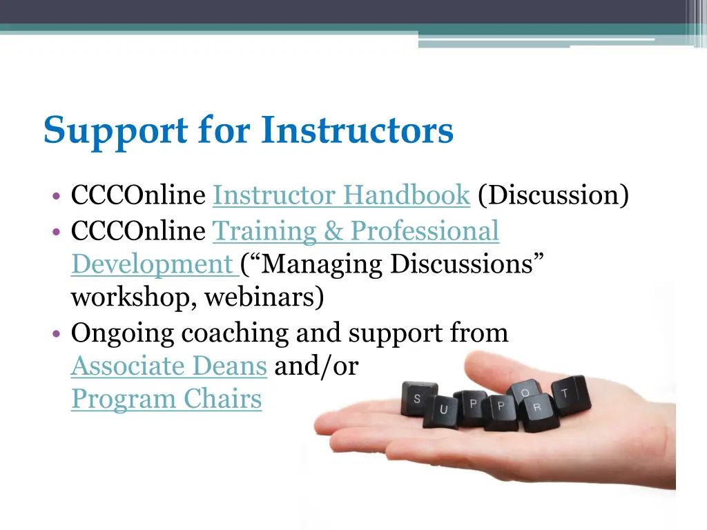 support for instructors