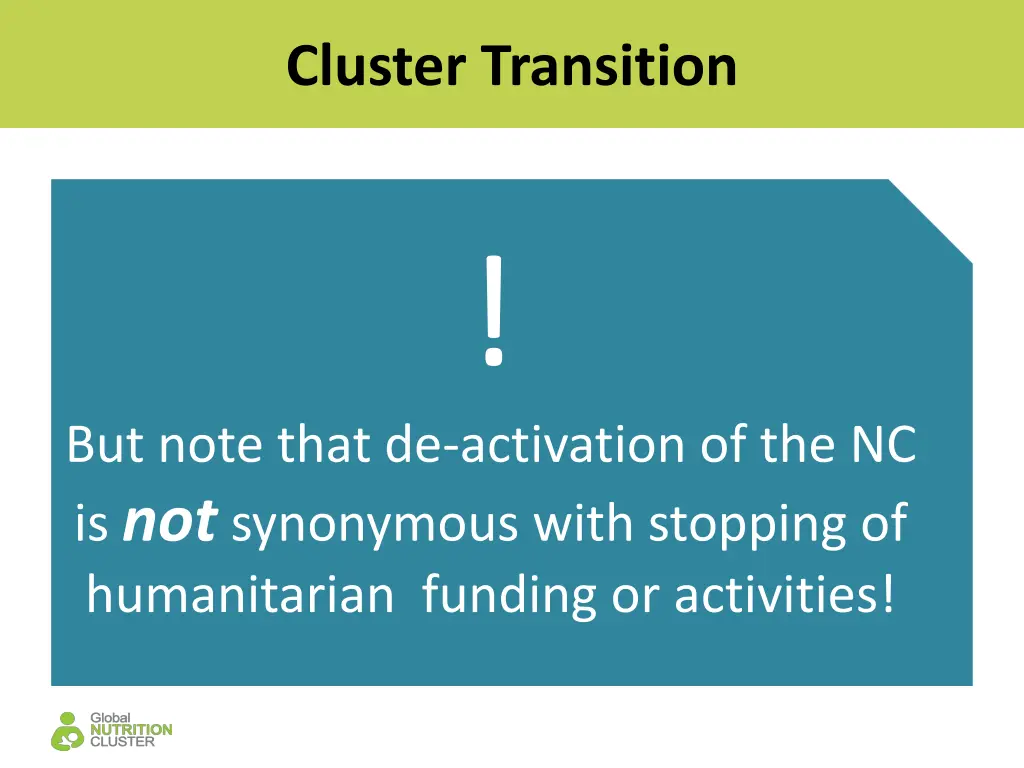 cluster transition