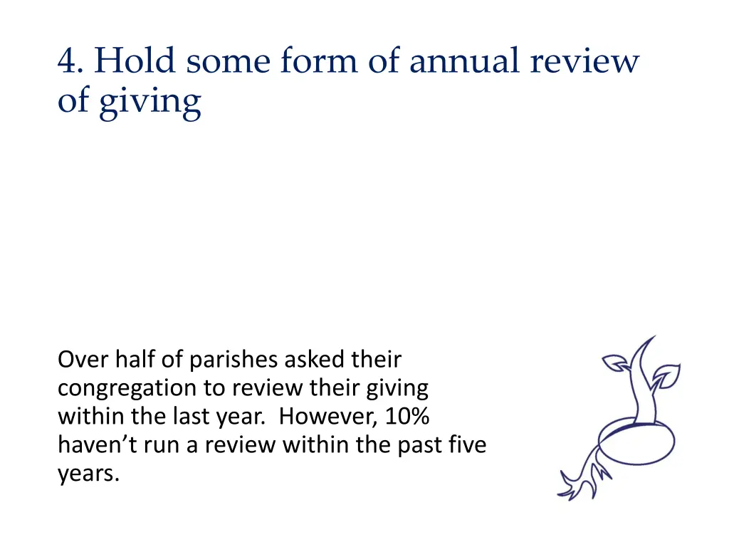 4 hold some form of annual review of giving