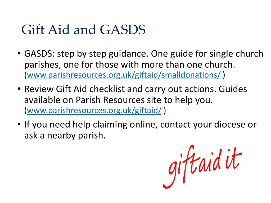 gift aid and gasds