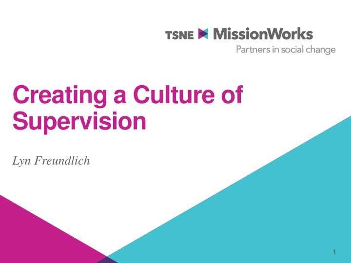 creating a culture of supervision