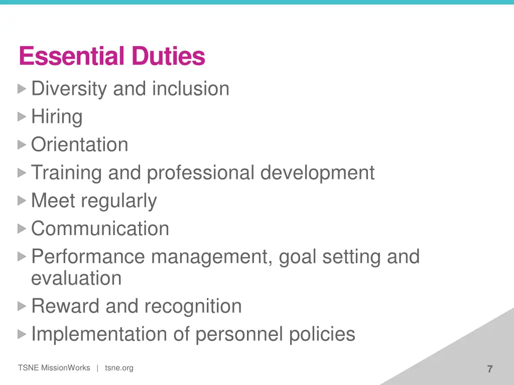 essential duties diversity and inclusion hiring